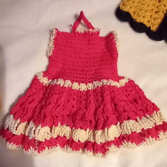 Kitchen 1950s Crochet Hot Mats Panties Bloomers Dress Basket vintage 5 pcs - Picture 10 of 10